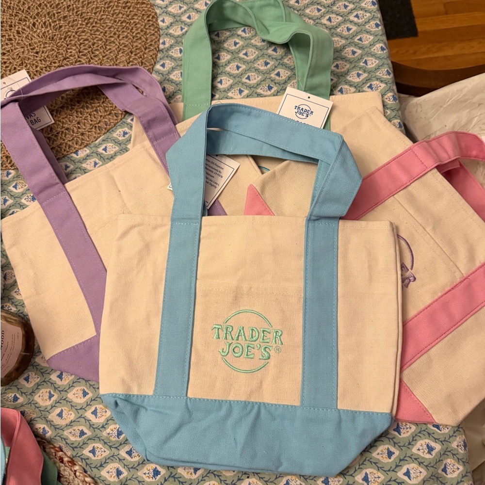 Trader Joe's Canvas Tote Bag Set one of each color. Highly coveted.